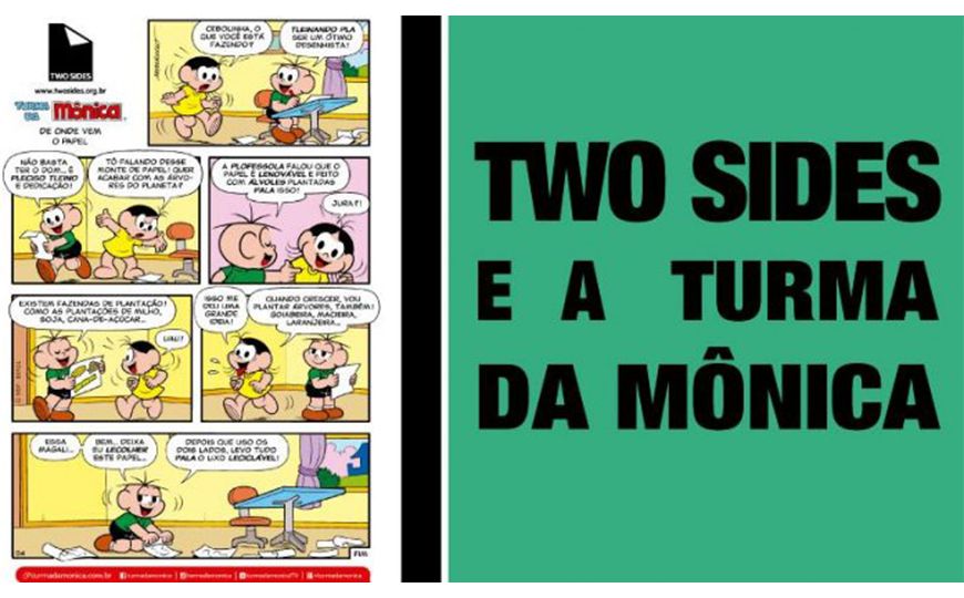 Parceria entre Turma da Mônica e Two Sides celebra dois anos